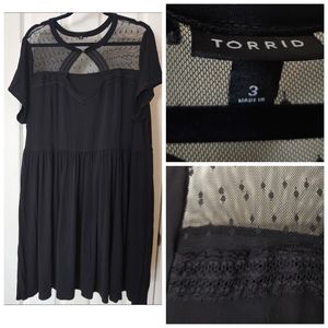 Torrid black pin up style dress